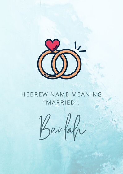 Beulah - Hebrew name meaning “married”. Beulah is mentioned in the book of Isaiah. ( Biblical B Letter Names for Girls )