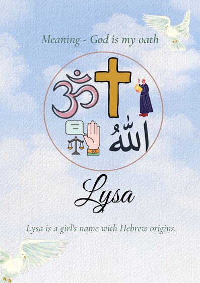 Lysa - God is my oath. Biblical Girl Names That Start With L