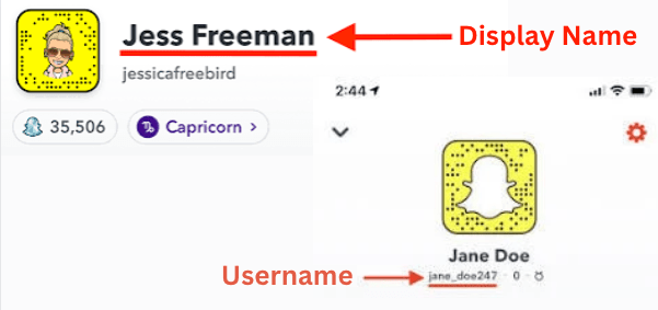 Display Name vs Username on Snapchat