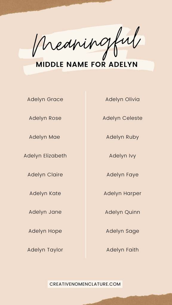 Popular Middle Names for Adelyn