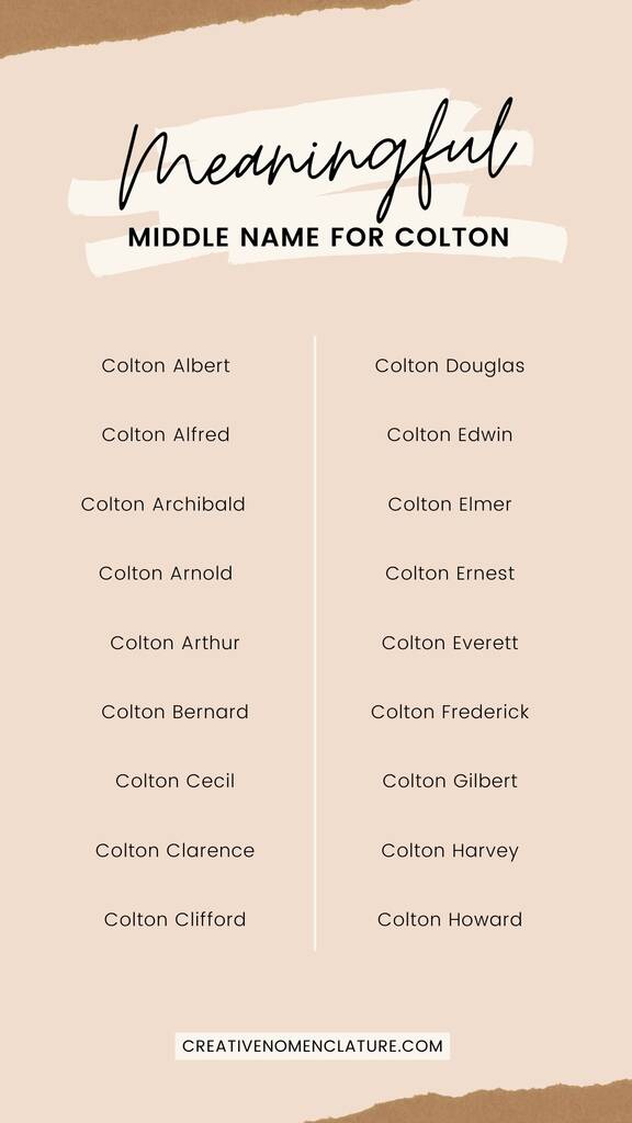 Popular Middle Names for Colton